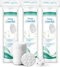 Premium Cotton Rounds for Face, 300 Count Makeup Remover Pads, 100 Pure  Natur