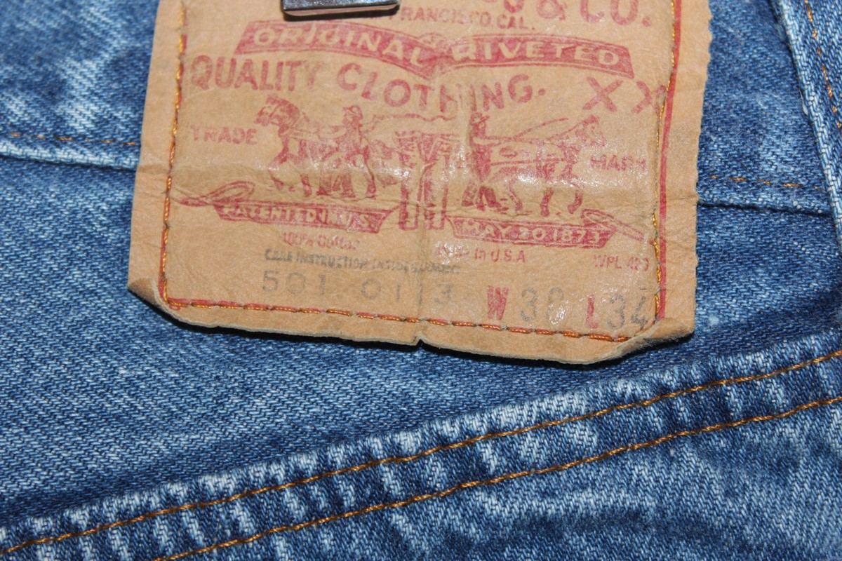 Levis' 501 0113 Vintage Made In USA Denim Jeans Fits 36-29