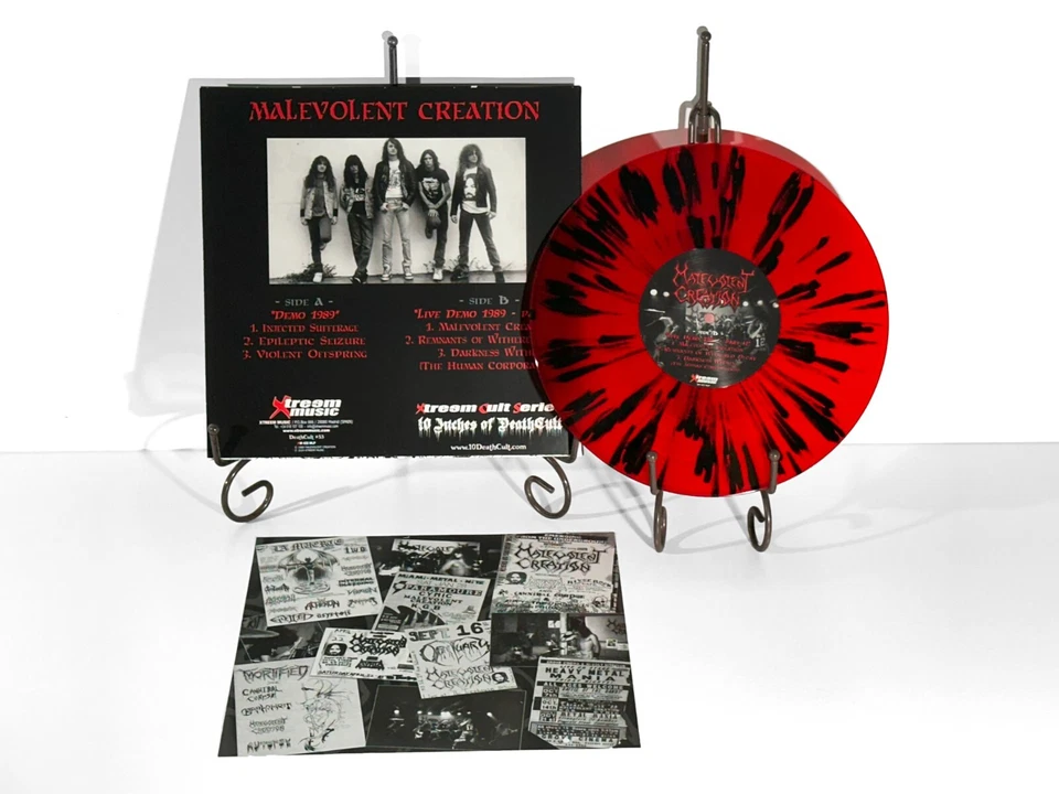 MALEVOLENT CREATION Demo 1989 10" MLP Red Splatter Vinyl + Die Cast Pin Foto 3 de 4