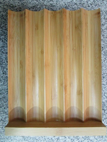 Bamboo Flatware Caddy Cutlery Holder 5-Compartment Silverware Holder - Picture 4 of 5