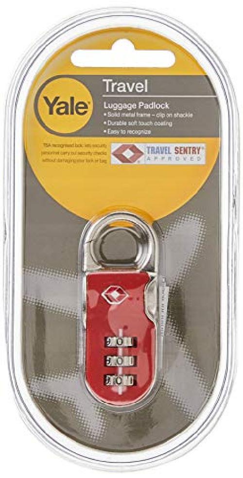 YALE Lucchetto a combinazione da viaggio con dispositivo TSA 16,5mm Rosso