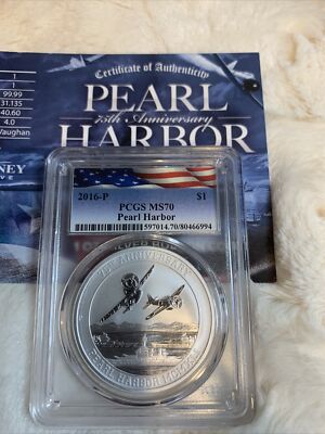 2016 Pearl Harbor MS70  2016 Tuvalu Pearl Harbor 1 oz Gold Coin MS70 - Provident Metals™