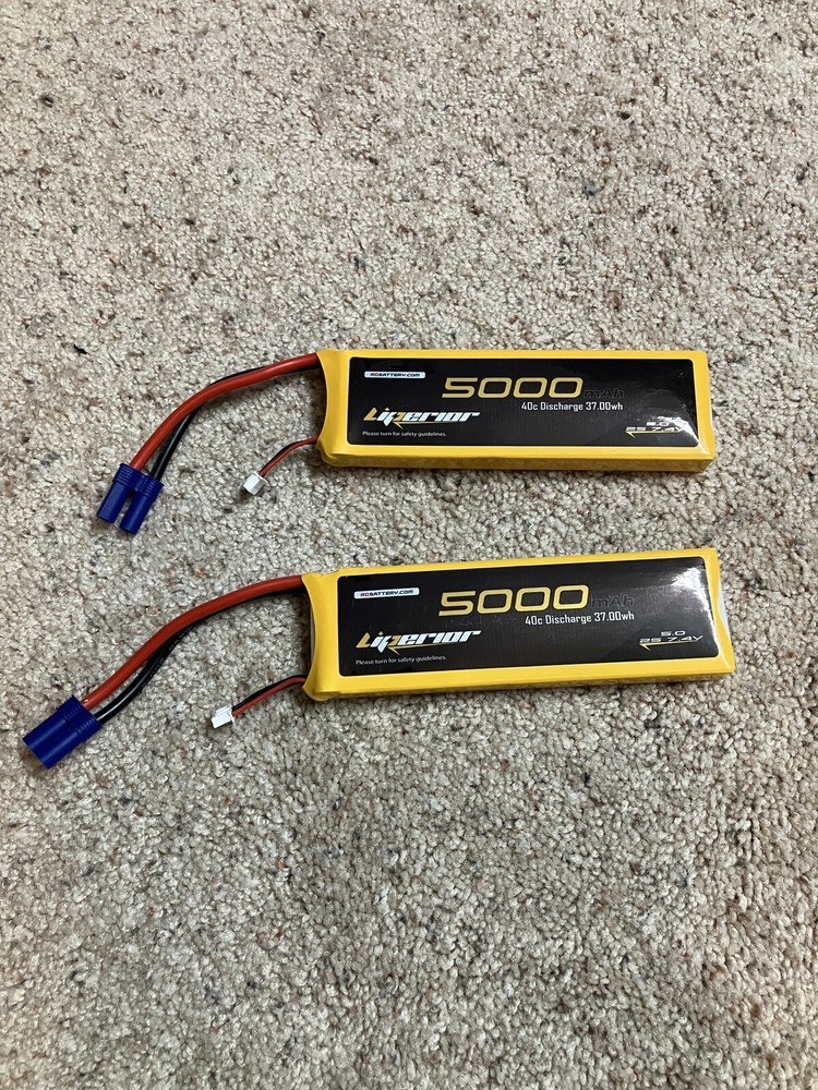 (2) Liperior 5000mAh 2S 40c lipos