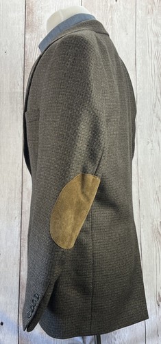 Men's RBM Collection 42R Brown 100% Wool Blazer Sport Coat w/Elbow Patches VGC - Picture 3 of 18