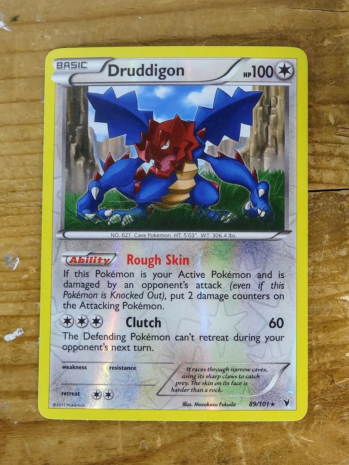 Pokemon TCG Druddigon Noble Victories NVI 89/101 Reverse Holo Rare B&W NM