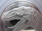 1- OZ .999 SILVER FINE DETAIL MEAT EATING   VELOCIRAPTOR  UP  TO 20 FEET + GOLD