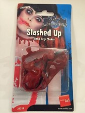 Fake Slashed Bloody Neck Scar Latex Choker Prosthetic Wound Cut Head Halloween
