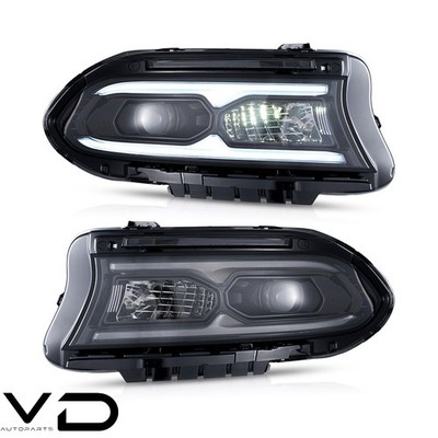 VLAND FULL LED Projector Headlights For 2015-2023 Dodge Charger w/ Animation DRL