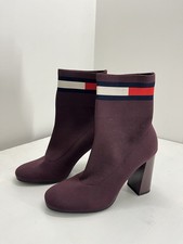 Tommy Hilfiger Heeled Sock Boats Women’s Size UK 7 Maroon