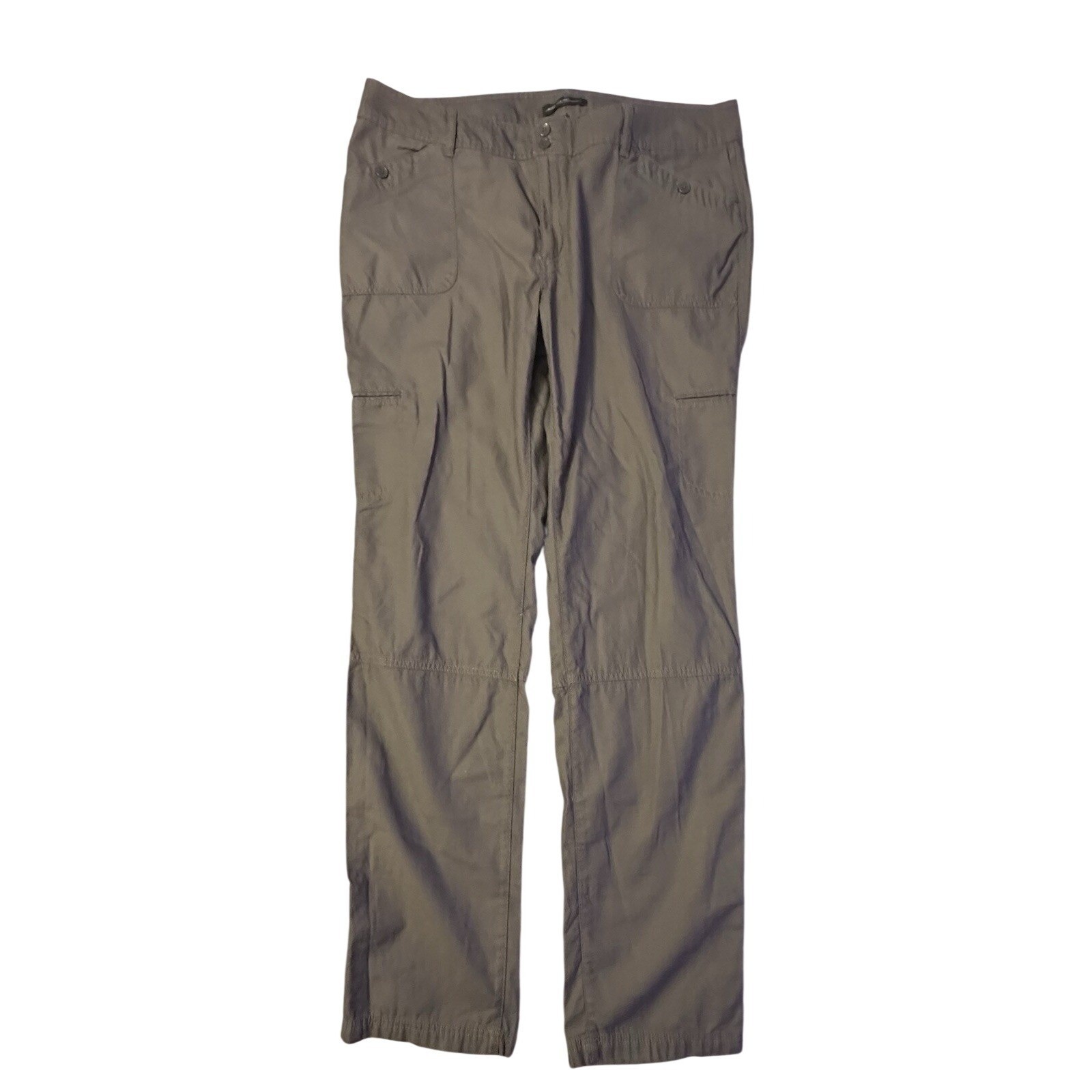 Eddie Bauer Women's Utility Cargo Travel Pants Gray Cotton Tall 18 Workwear