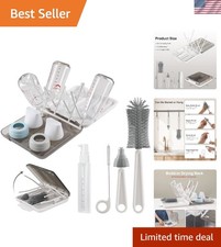 Multi-Purpose Baby Bottle Cleaning Kit: Brushes, Rack  Soap Dispenser Included