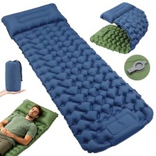 Blow Up Bed Single Inflatable Camping Mattress Sleeping Mat Air Bed w/ Foot Pump