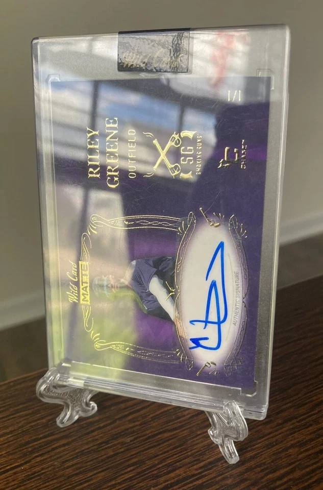 Riley Greene WILD CARD Smoking Guns Purple Autograph TRUE 1/1 Auto RARE SSP - Image 2 of 4
