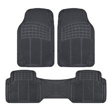 Black All Weather 3 Piece Floor Mats Universal Fits Car Truck Suv Rubber Mt-783