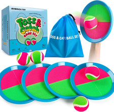 Toss and Catch Ball Game Set, Upgraded Sticky Paddle Ball Set for Kids Toddler