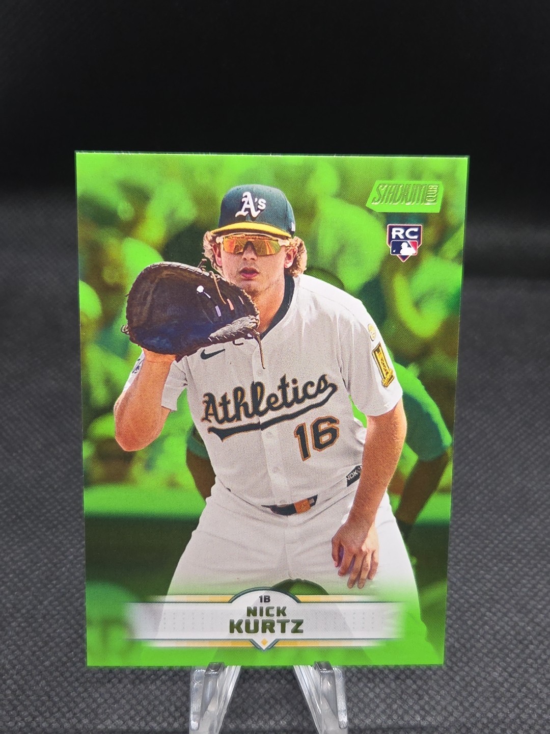 2025 Topps Stadium Club Nick Kurtz Lime Green Foil (RC) #9 Athletics 