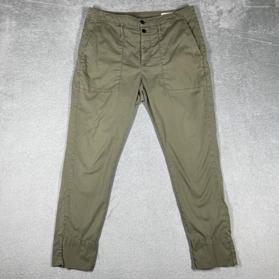 HOPE Pants Womens 40 Green Tribe Trouser Slim Jogger Twill Pockets Cuffed