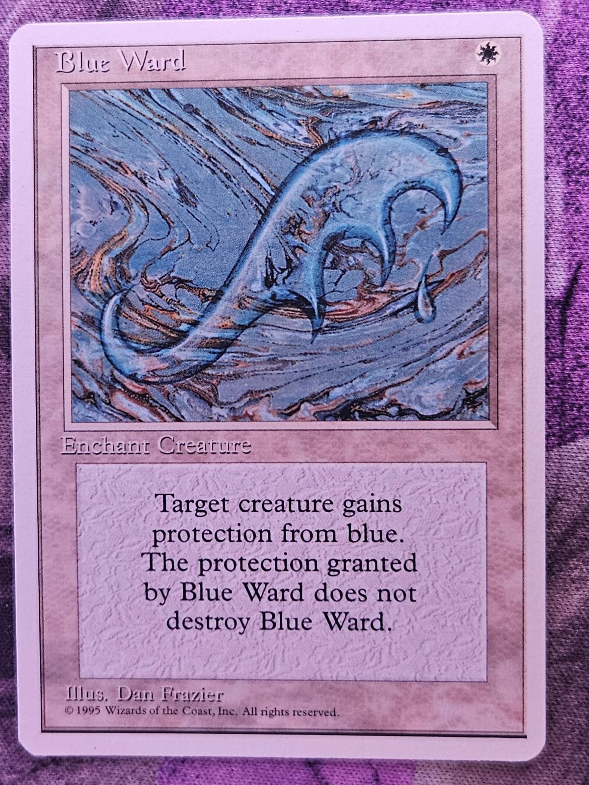 Blue Ward Uncommon Fourth Edition Magic: The Gathering Lightly Played
