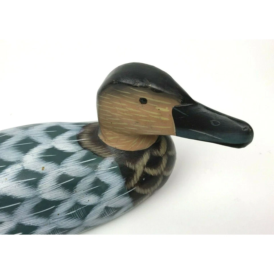 Vintage Hand Carved Painted Duck Wooden Decoy Peoples Republic of China Mallard - Image 2 of 4