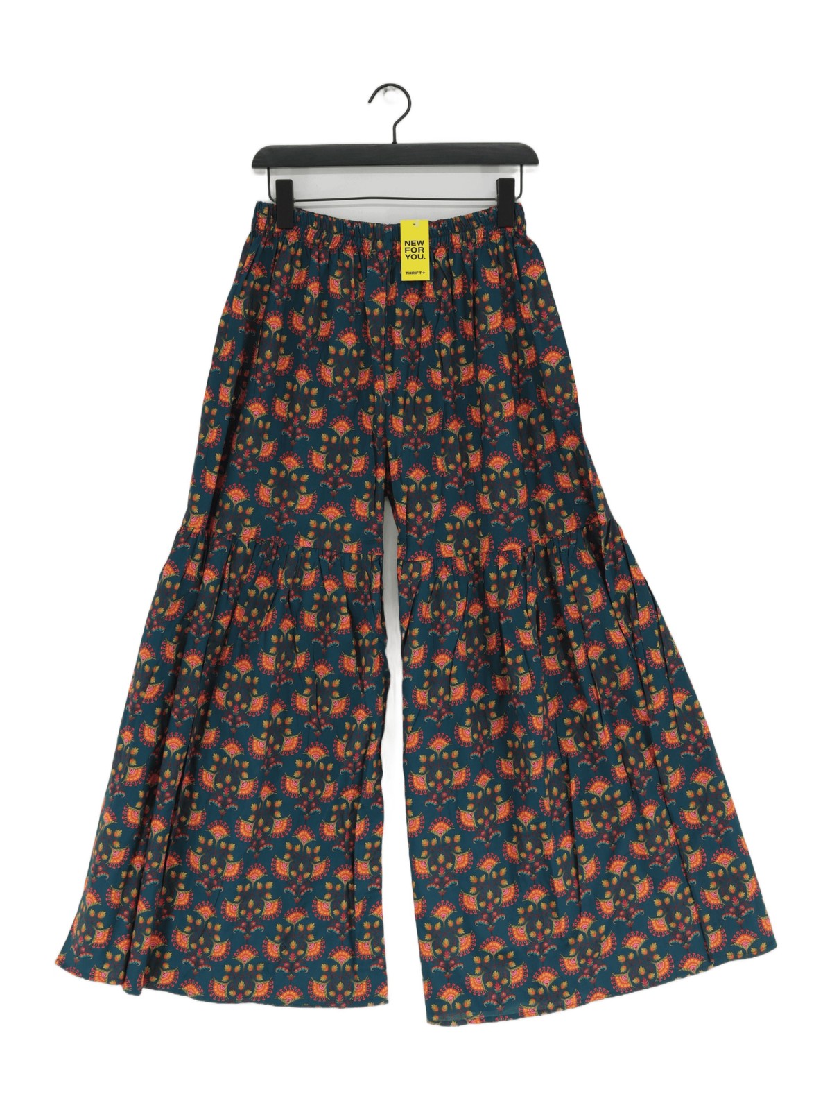 ALTRA EGO Pantalone Tuta Donna S Blu Floreale 100% Altro Pantalone Abito Gamba Larga