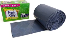 Fresh Kitty Litter Box Liners, Jumbo with Ties (Pack of 30)
