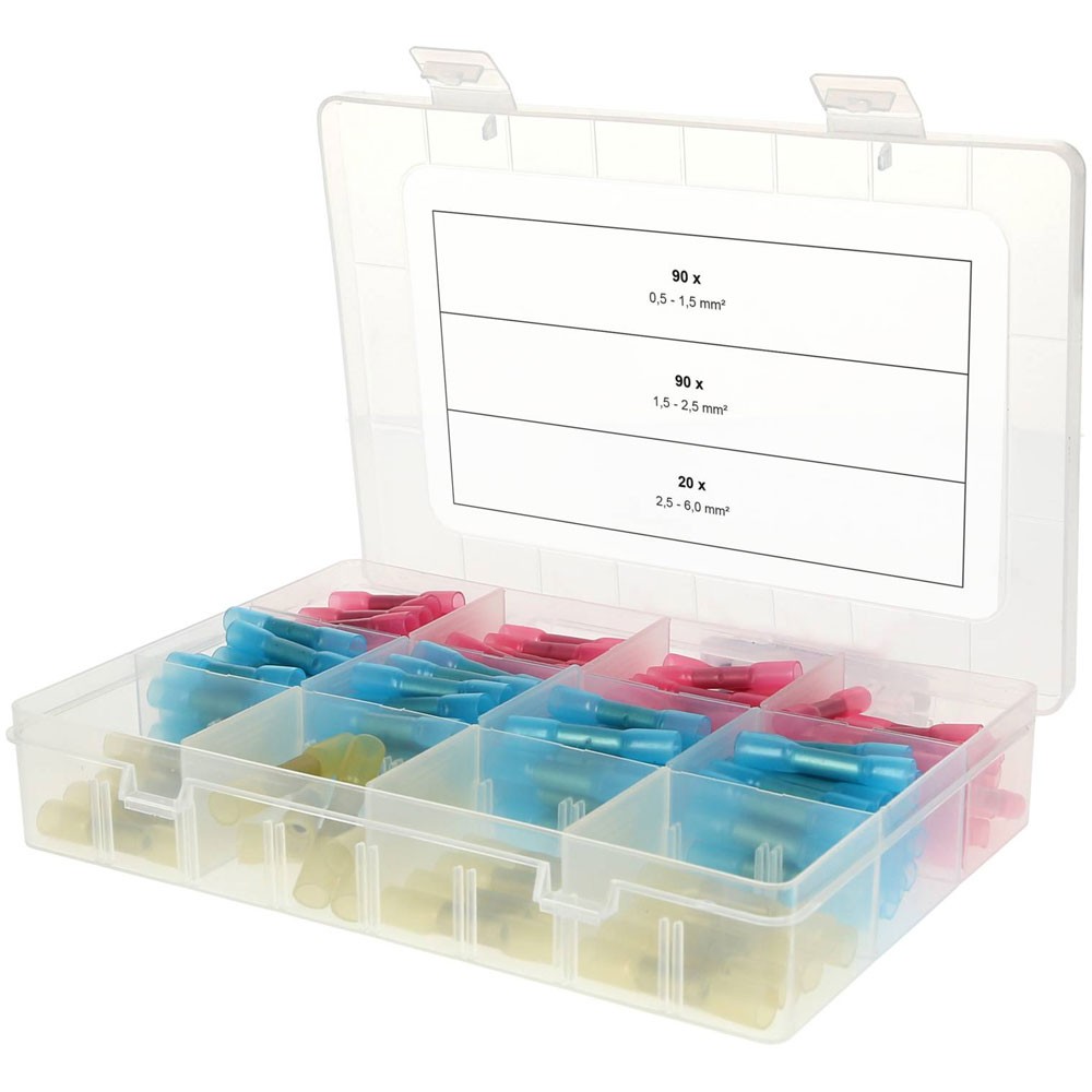 KS Tools Assortment Shrink Butt Connectors, 0.5 mm² - 6.0 mm², 200 Pcs