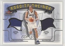 2002-03 Fleer Tradition Road to the NBA Dual Memorabilia Dirk Nowitzki HOF 08v9