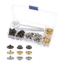 30 Sets Snap Fasteners Kit 3 Colors with 4 Setter Tools & Box for Clothing