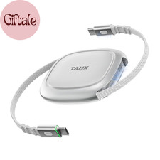 240W Retractable USB C Cable 3.94Ft PD 3.2 Fast Charging USB C to USB C Cable, T