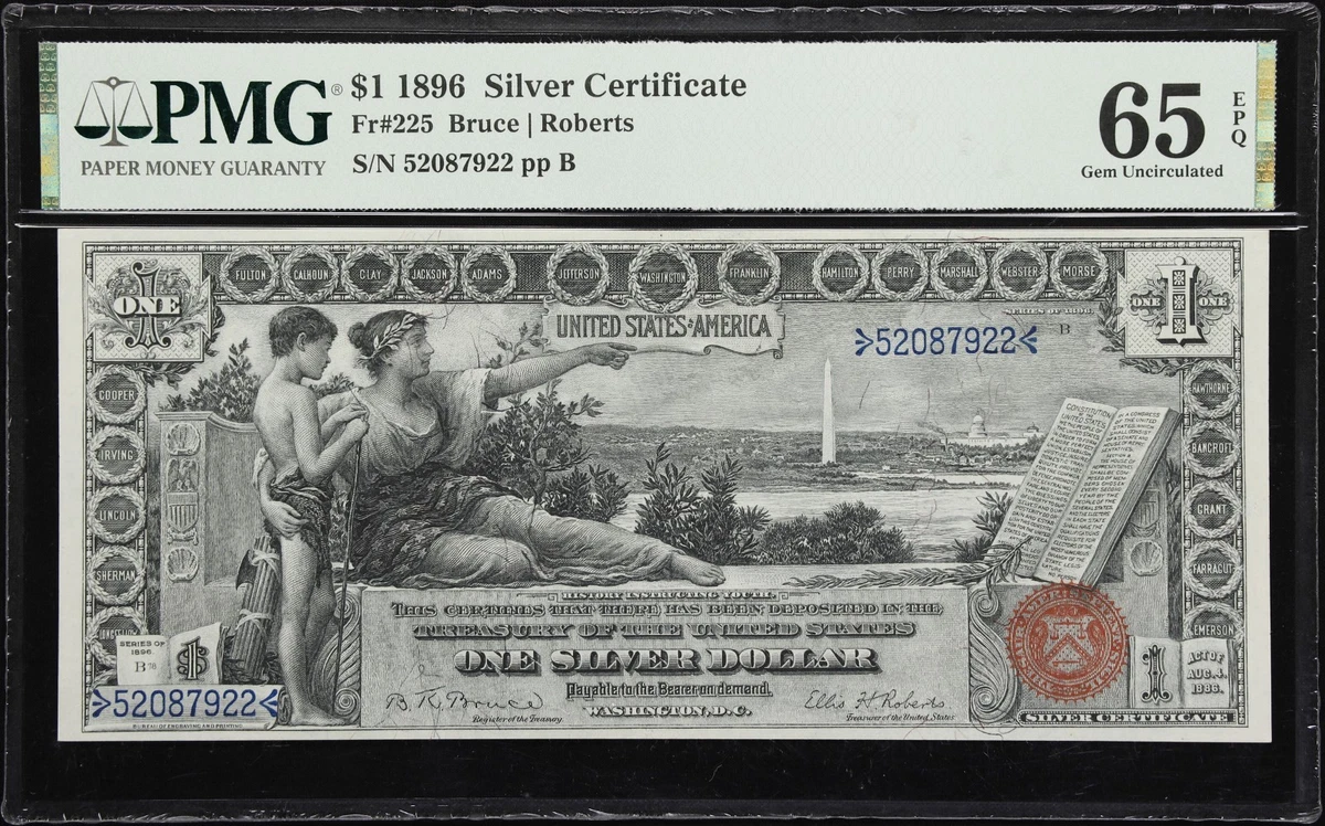 EPQ/PPQ PMG $1 US Large Silver Certificates 1896 Year for sale | eBay