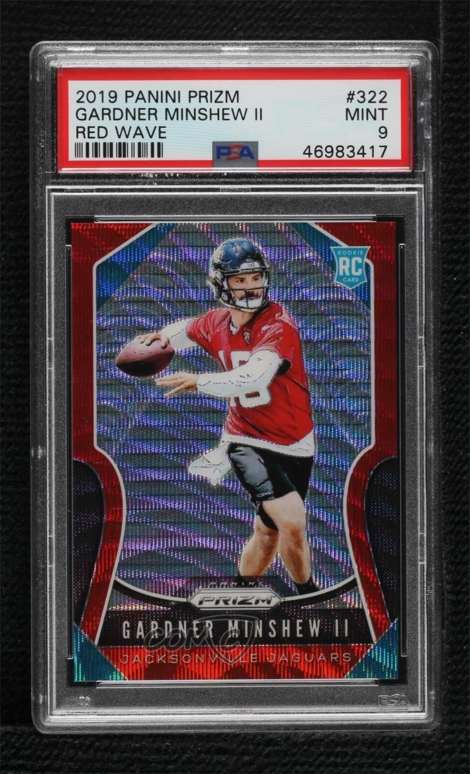 2019 Panini Prizm Rookies Red Wave /149 Gardner Minshew II #322 PSA 9 MINT