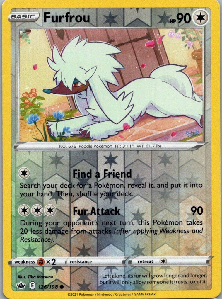 Pokemon TCG Furfrou 126/198 Chilling Reign Rev Holo LP [4KNA6L]