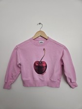 Zara Girls Pink Cherry Nice Graphic Sweatshirt Size 8-9Y 130cm Rhinestone Coquet