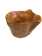 Large Hand Carved Burl Wood Bowl Live Edge Natural Rustic Decor