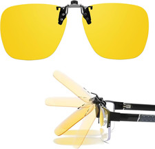 TJUTR Night Driving Clip on Glasses, Polarized anti Glare Night Vision Glasses t