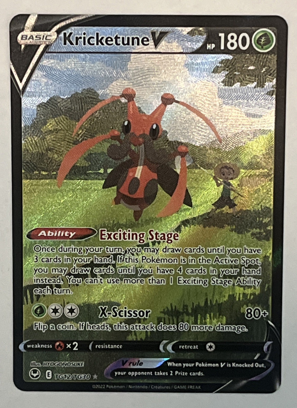 Kricketune V Ultra Rare SWSH12: Silver Tempest Trainer Gallery TG12/TG30 NM