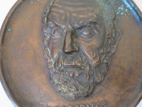 Vintage 1962 J&J Raised Relief Cast Bronze Metal Hippocrates Medical Wall Plaque - Picture 12 of 19