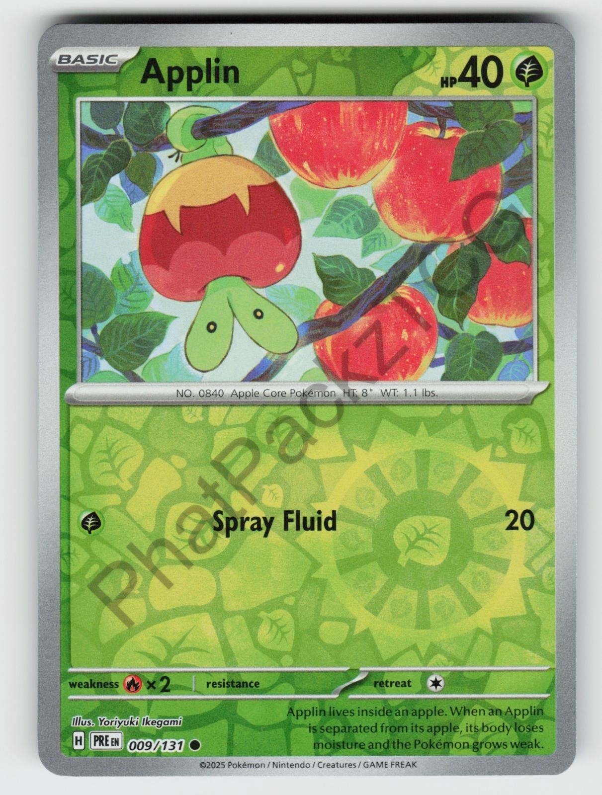 Applin 009/131 Prismatic Evolutions C Reverse Holo NM/M Pokemon