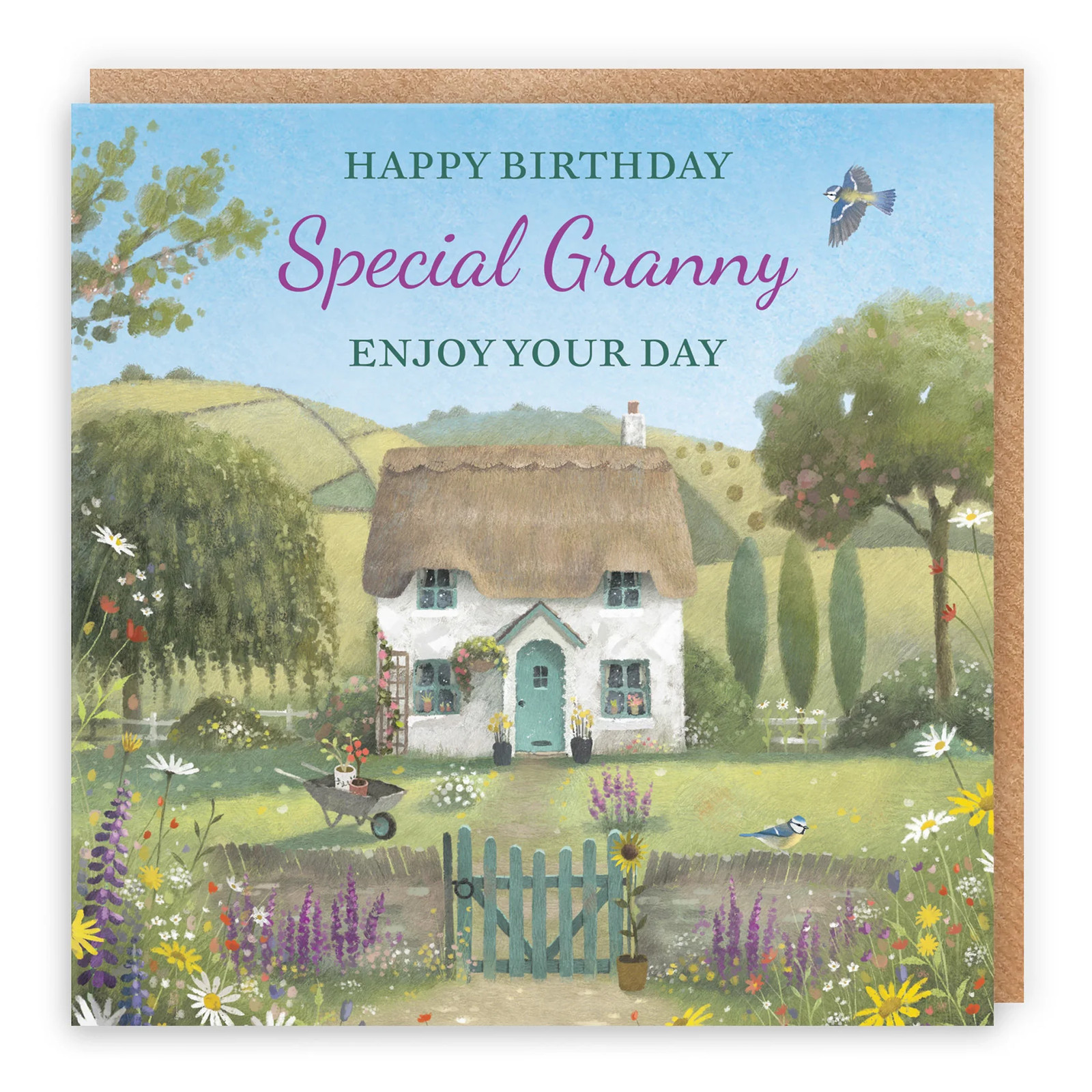 Granny Birthday Card Thatched Cottage Milo's Gallery