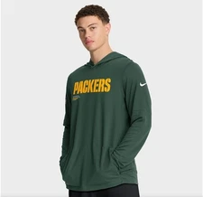 Packers Sideline Dri-Fit Hooded T-Shirt-Dri-Fit technology keep you cool and dry
