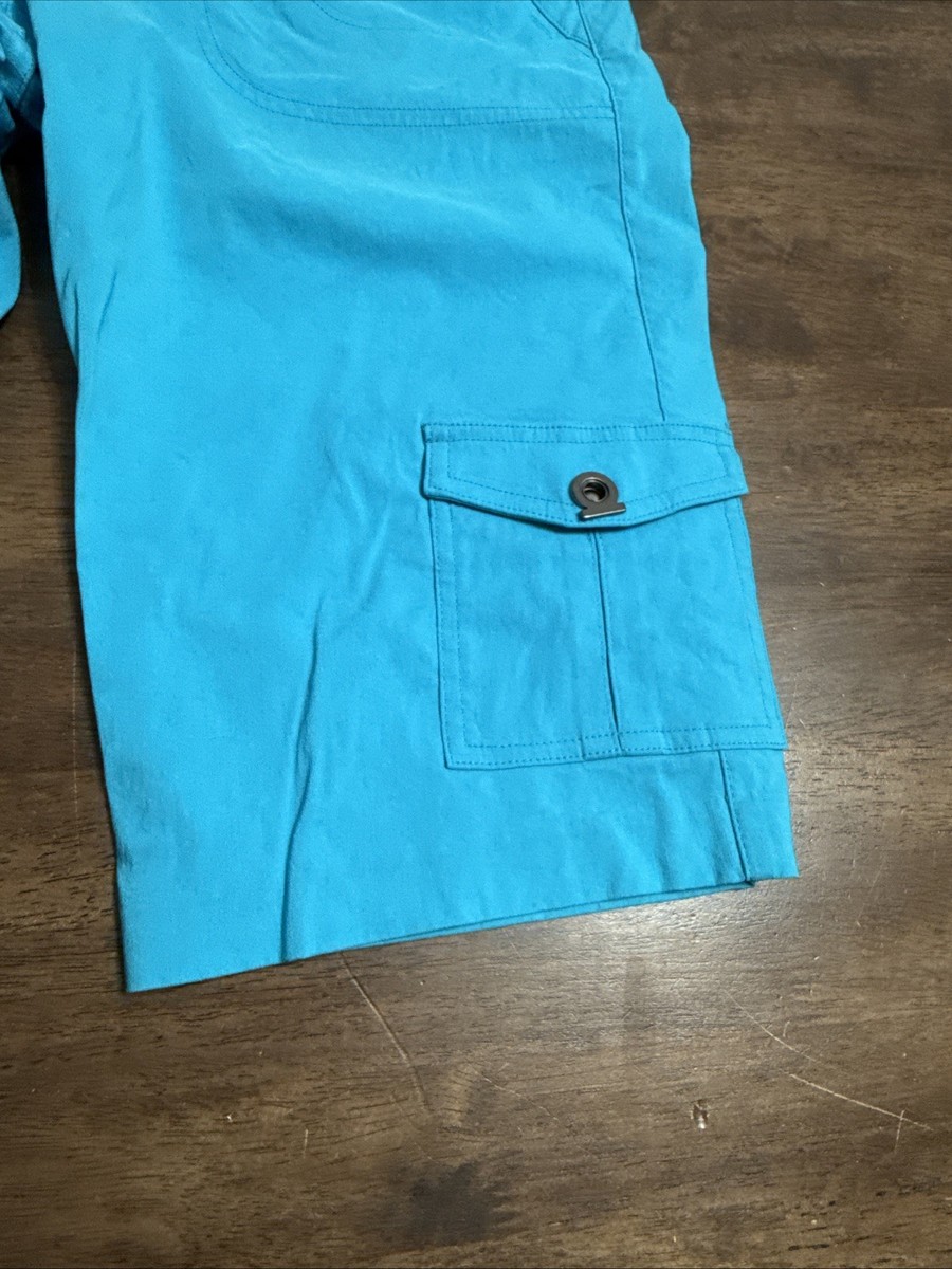 Jamie Sadock Turquoise Zip Pocket Shorts 8 Long Flat Front Athletic Sporty Golf View 2