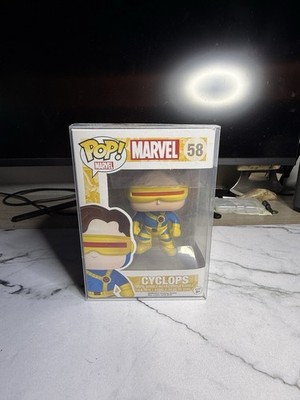 Funko Pop! Cyclops #58 Marvel X-Men 2014 Vaulted Scott Summers w/ Protector