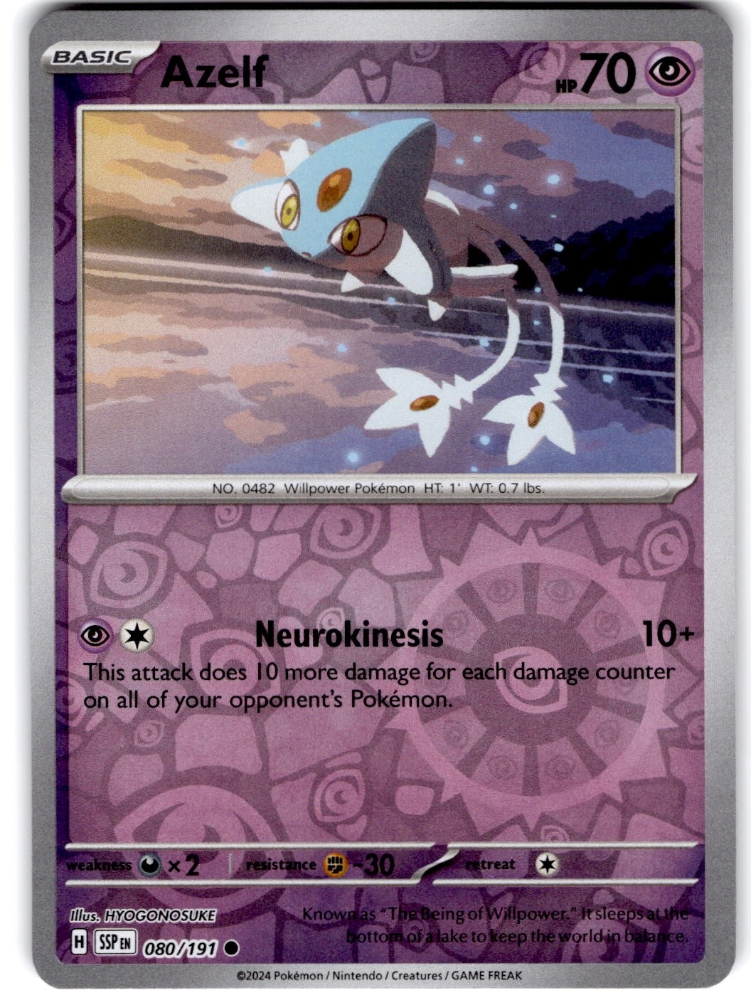 Pokemon Azelf Surging Sparks 80/191 Reverse Holo Near Mint English