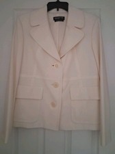  Jones New York Womens Blazer Size Sm/Medium Ivory Three Buttons Front Pockets