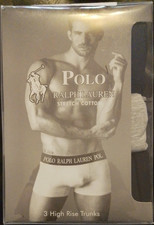 Image of Polo Ralph Lauren Men’s Stretch Cotton Trunks 3 Pack White XL Underwear