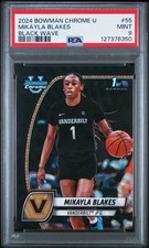 2024 BOWMAN CHROME UNIVERSITY BLACK WAVE #55 MIKAYLA BLAKES PSA 9