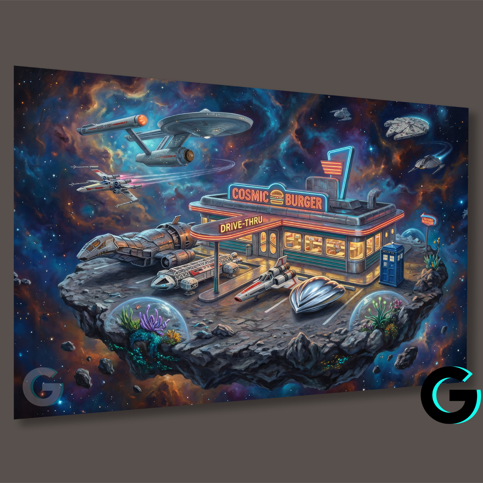 Poster mashup fantascientifico Star Trek Wars Doctor Who arte da parete 66 libbre stampa pesante foto 4