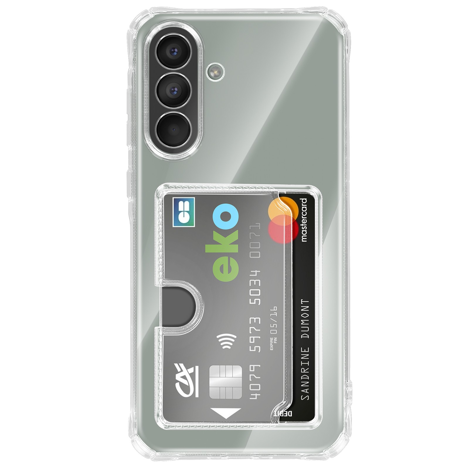 Coque Samsung Galaxy A36 transparente avec porte-carte et coins antichocs Avizar