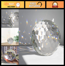 Clear Crystal Prism Suncatcher Ball - Faceted Glass Sphere for Rainbow Effects