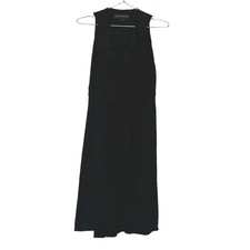 Jones New York Black Ruffle Trim Sleeveless Wrap Dress - Size 12
